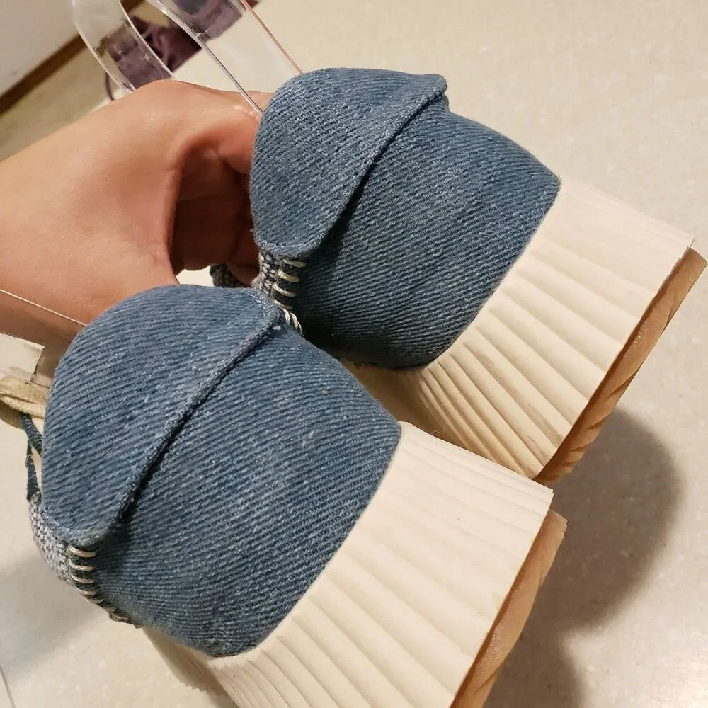 Dolce Vita Dolen Women's Platform Blue Denim Sneaker Size 9.5